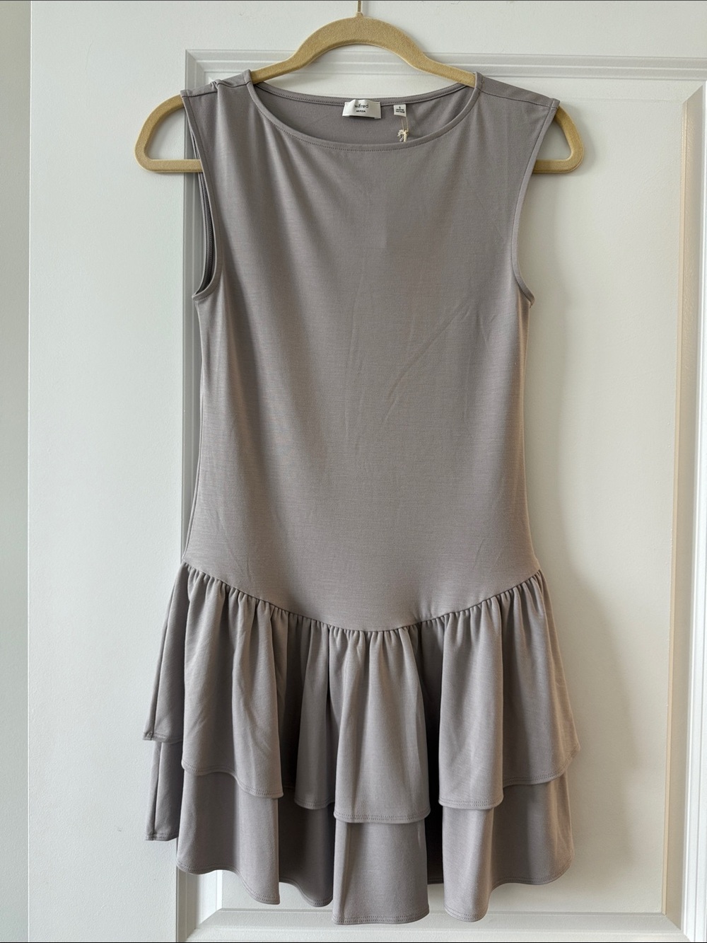 *NWT* Aritzia Bloomsbury Ashen Mini Dress in Taupe